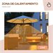 Calefactor Exterior Outsunny 842-279V91BK Negro