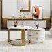 2 en 1, mesa de centro, mesa de salón, 2 cajones 70x70 Blanco