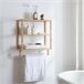 Estantería de pared Östra de 3 niveles con toallero bambú Natural