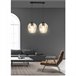 Regleta de techo Domos (2 luces) Cristal - Metal Moderno Ambar