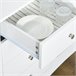 Aparador de Cocina MDF, Vidrio Templado HOMCOM 136 Blanco