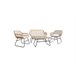 Set BORNEO sofá 2 plazas con 2 sillones y mesa natural Natural