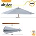 Parasol hexagonal 300 cm color antracita mástil madera Aktive Garden Gris