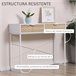 Mesa de Consola Metal, Melamina de Madera HOMCOM 100 Blanco