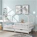 Cama cabaña infantil de madera maciza con 2 cajónes Cama cabaña infantil de madera maciza con 2 cajónes Blanco