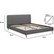 Cama doble de tela 145x197 Cama doble de tela 145x197 Gris