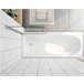Mampara de Bañera Pivotante Simple 1 Hoja Vidrio Templado 5mm con Toallero 40cm,Altura 130cm Blanco/ Gris