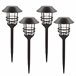 Aktive Set de 4 balizas LED solares luz cálida 6 lúmenes IP44 Negro