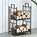 Soporte para Leña Metal Outsunny, hogar - climatización Negro