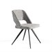 ANGEL CERDA Silla comedor tapizada tela gris Negro