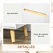 Mesilla de Noche Melamina de Madera, Madera de Pino HOMCOM 50 Blanco