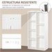 Estantería para Libros Melamina de Madera HOMCOM 50 Blanco