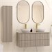 Conjunto de muebles doble lavabo y columna Izae 120 Conjunto de muebles doble lavabo y columna Izae 120 Beige