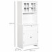 Alacena de Cocina MDF, Vidrio Templado HOMCOM, hogar - cocina 68 Blanco