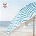 Aktive sombrilla de playa antiviento 8 varillas olas playa 200x200 Blanco/ Azul