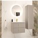 Conjunto de muebles con lavabo individual encastrado y columna Izae 60 Conjunto de muebles con lavabo individual encastrado y columna Izae 60 Beige