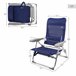 Silla de playa multiposición plegado Slim c/mesa y cojín Aktive Azul Marino