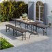 Pack 2 Mesas Plegables Rectangulares Efecto Madera O91 Marron