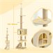 Árbol para Gatos Aglomerado de Madera PawHut Crudo