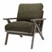 ALAN - Sillón de salón en tejido rizado Army y madera Verde