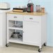 Carrito de Servicio con 2 estantes 2 cajones FKW62-WN SoBuy Blanco