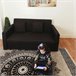 Sofá Cama Poliéster, Espuma, Madera de Eucalipto HOMCOM Gris
