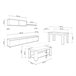 Pack salón con mesa de centro y mesa de comedor Arlet Max 200 Blanco/ Gris
