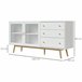 Aparador de Cocina MDF, Vidrio, Madera de Caucho HOMCOM 160 Blanco