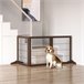Barrera para Mascotas Madera de Pino PawHut Marron