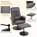 Sillón Reclinable Otomana Metal, PU, Espuma HOMCOM Marron