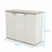 Armario bajo de exterior con 2 puertas y 2 estantes regulables Beige