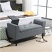 Banco Pie de Cama Poliéster, Espuma y Madera de Caucho HOMCOM Gris