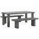 Beliani Conjunto de comedor TARANTO Gris
