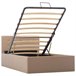 Cama canapé hidráulica cuero sintético 100x200 Marron