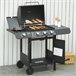 Barbacoa de Gas PP, Acero Outsunny Negro