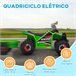 Quad Eléctrico Infantil PP, Metal HOMCOM Verde