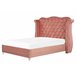 Beliani Cama con somier Terciopelo AYETTE 185x215 Rosa