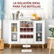 Aparador Melamina, Madera, Vidrio HOMCOM 100 Blanco