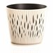 3x Maceta redonda de plastico Sandy Round Crema