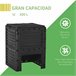 Compostador de Jardín PP Outsunny Negro