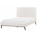 Beliani Cama con somier Terciopelo BAYONNE 171x212 Blanco/ Beige