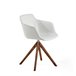 ANGEL CERDA Silla comedor giratoria tela beige Nogal