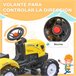 Tractor Pedal con Remolque Hierro, plástico HOMCOM Amarillo