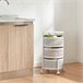 [en.casa] Carrito de cocina Steigen con 3 cestas redondas acero 33 Blanco