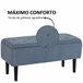 Baúl de Almacenaje Poliéster, Espuma, Madera Goma HOMCOM 38x95 Gris