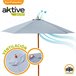 Parasol hexagonal 300 cm color antracita mástil madera Aktive Garden Gris