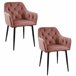 2x Silla tapizada de terciopelo acolchado SJ.030 Rosa