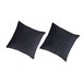 2 Fundas de almohada lisas lino/algodón orgánico Gris Azul