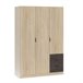Armario Low Cost 3 puertas 3 cajones 121 Roble Gris