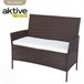 Conjunto muebles terraza sillones, sofá y mesa ratán Aktive Negro